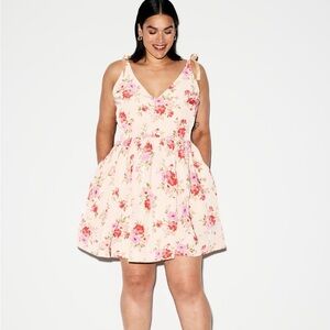 The Occasion Dress by Old Navy Fit & Flare Taffeta Mini Dress Large Pink Floral